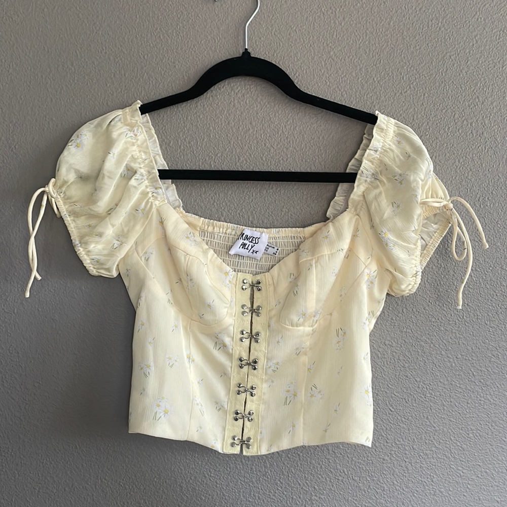 Princess Polly Yellow Floral Corset Top